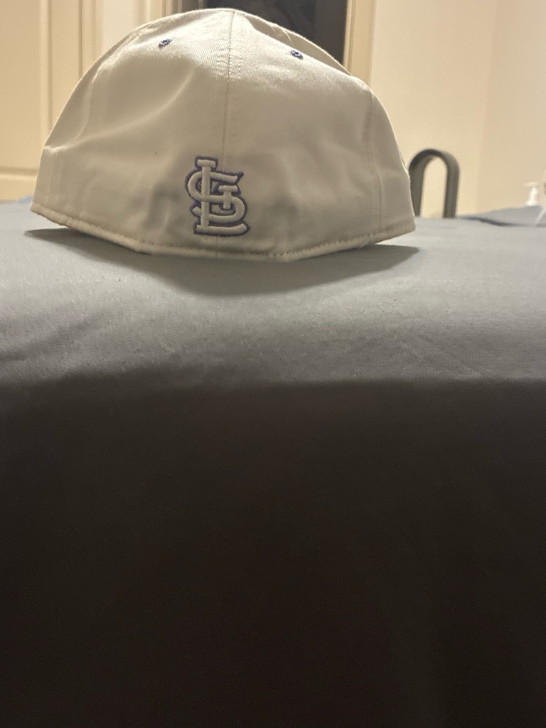 White Baseball Cap With Embroidered Interlocking Logo